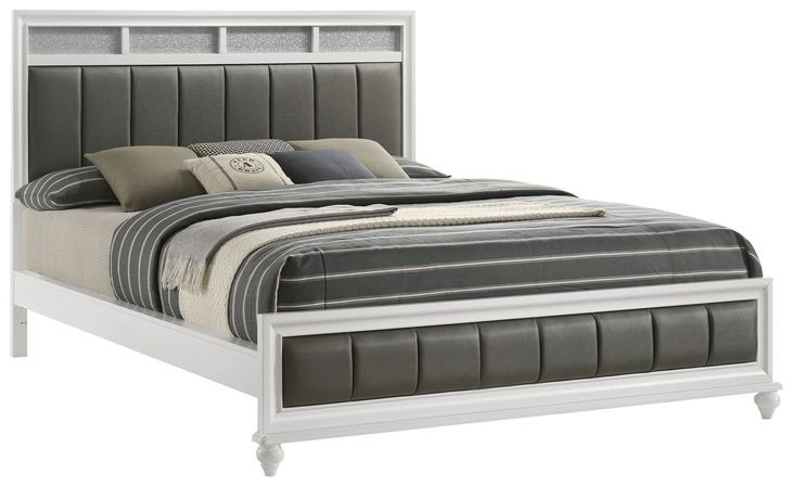 Barzini Gray California King Upholstered Panel Bed