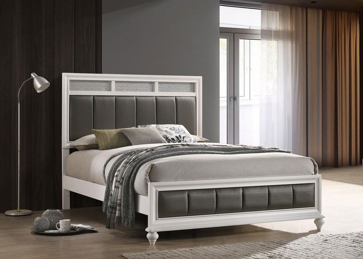 Barzini White Queen Panel Bed