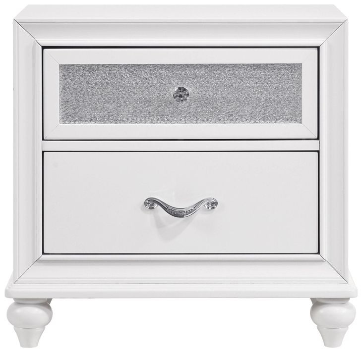 Barzini White Nightstand