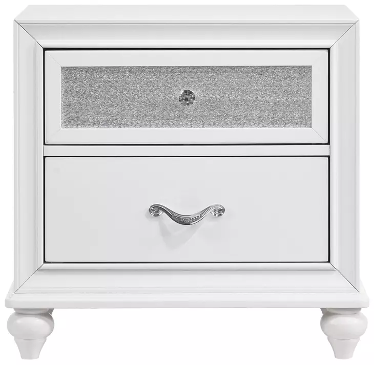 Barzini White Nightstand