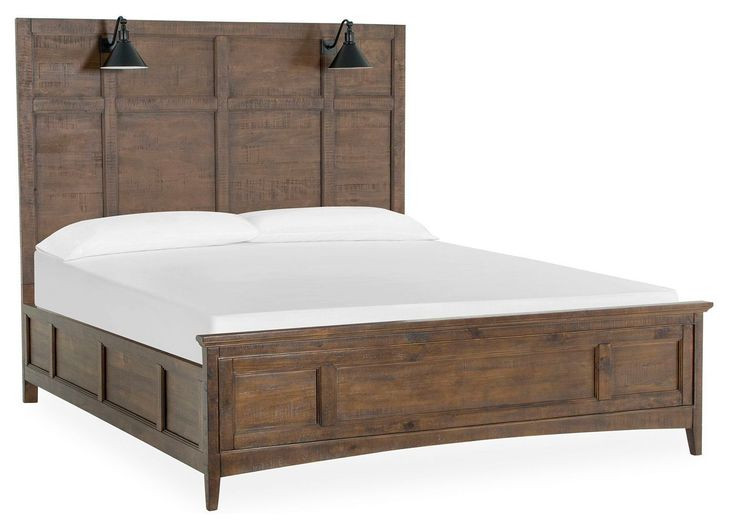 Bay Creek Toasted Nutmeg California King Panel Bed with LED