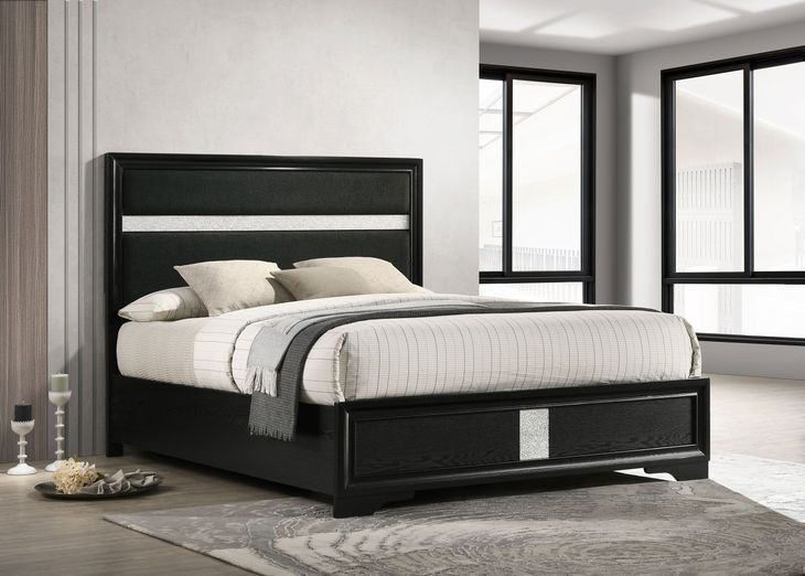 Miranda Black California King Panel Bed