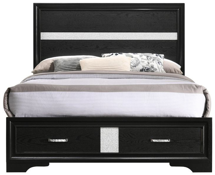 Miranda Black Full Platform Storage Bed