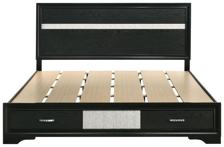 Miranda Black California King Storage Panel Bed