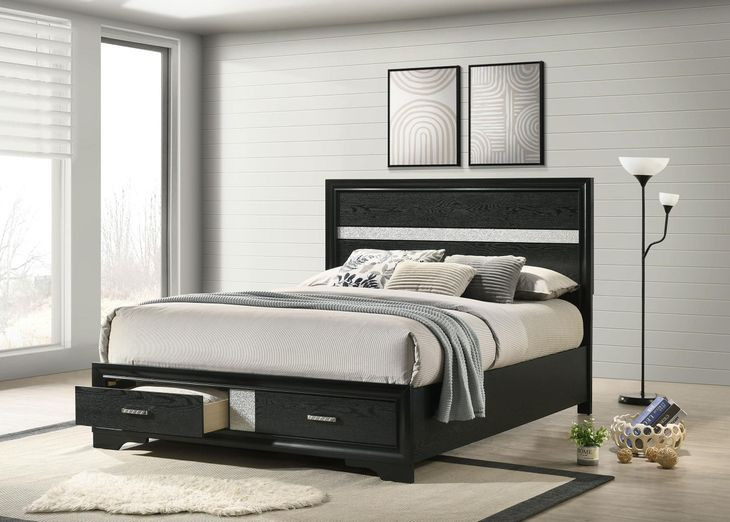 Miranda Black Queen Platform Storage Bed