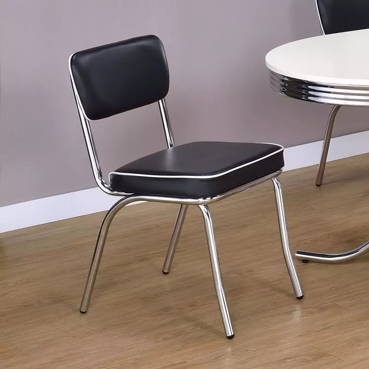 Retro Black Black Dining Chair Set of 2
