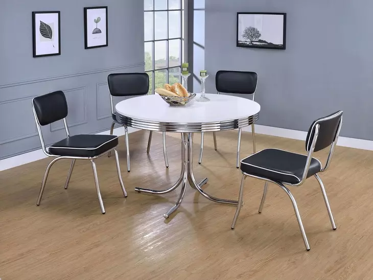 Retro Black Black Dining Chair Set of 2