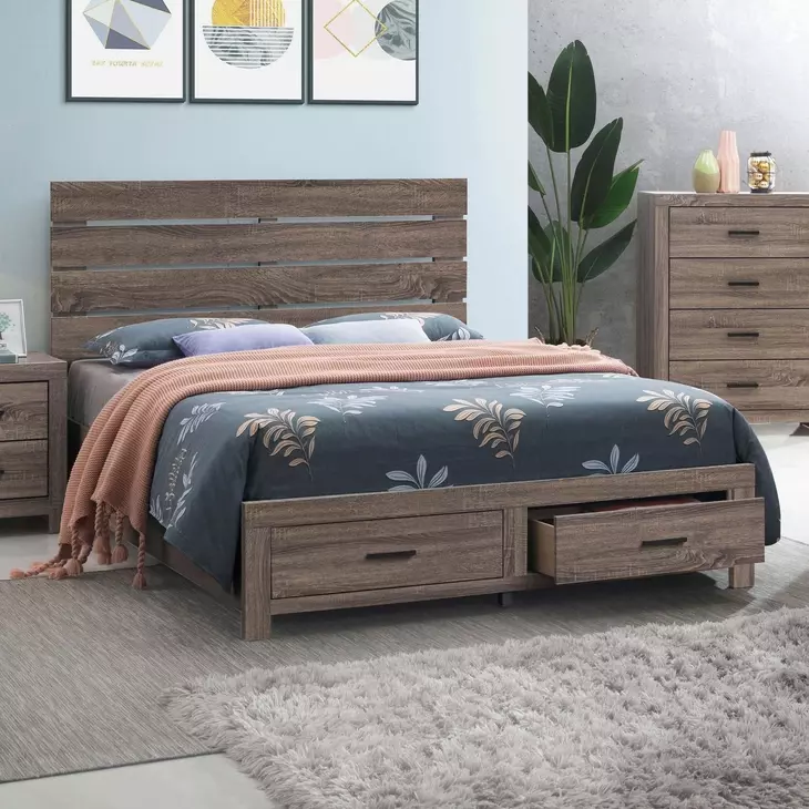 Brantford Barrel Oak King Platform Storage Bed