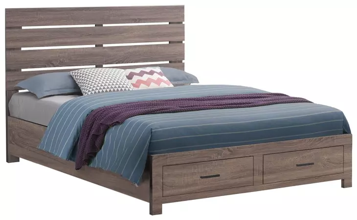 Brantford Barrel Oak Queen Platform Storage Bed