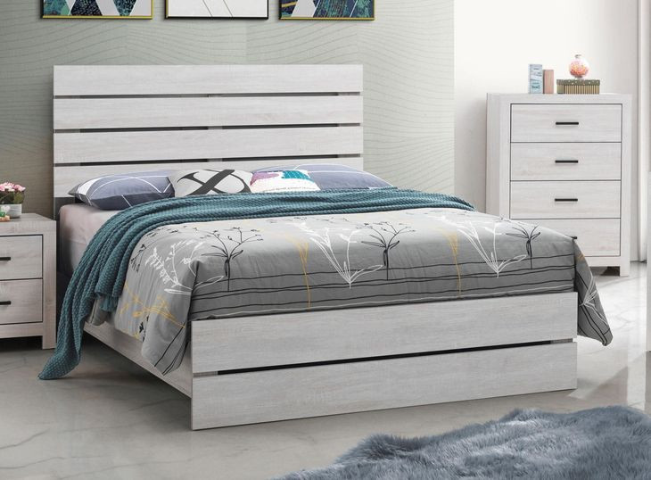 Brantford Coastal White King Panel Bed