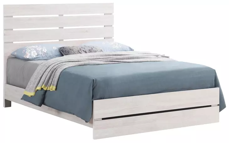 Brantford Coastal White Queen Panel Bed