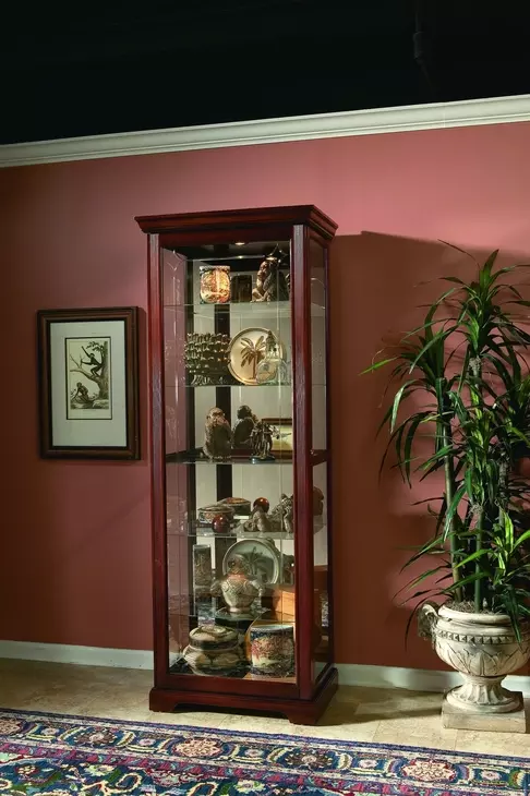 Victorian Cherry Two Way Sliding Door Curio