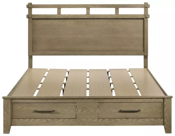 Hazlewood Vineyard Oak King Storage Panel Bed