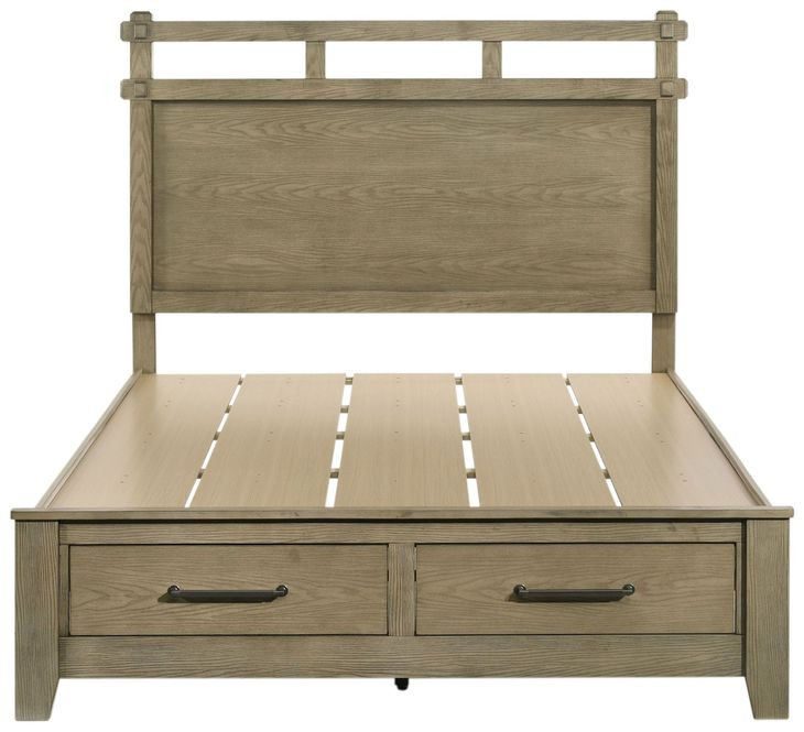 Hazlewood Vineyard Oak Queen Storage Panel Bed