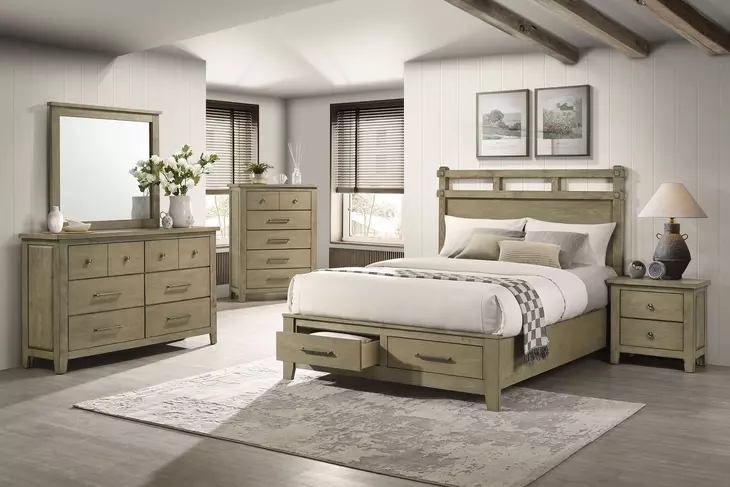 Hazlewood Vineyard Oak Storage Panel Bedroom Set