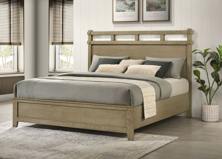 Hazlewood Vineyard Oak King Panel Bed