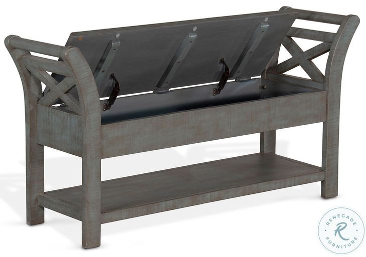 Haven Little Boy Blue 48" Accent Bench with Storage