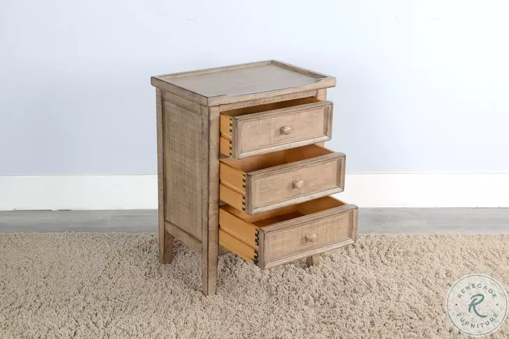Seabright Natural Rectangular End Table with Drawer