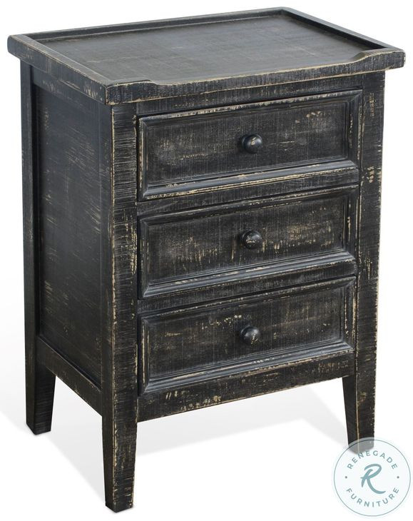 Seabright Black Rectangular End Table with Drawer