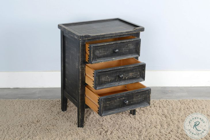 Seabright Black Rectangular End Table with Drawer
