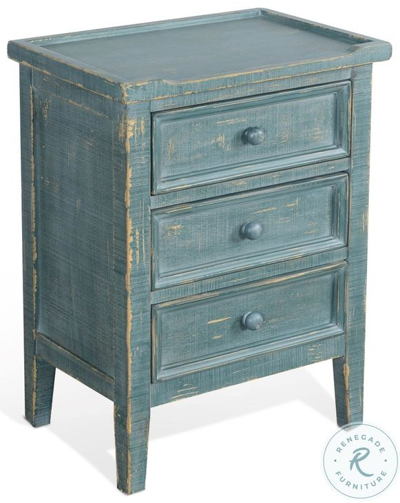 Seabright Green Rectangular End Table with Drawer