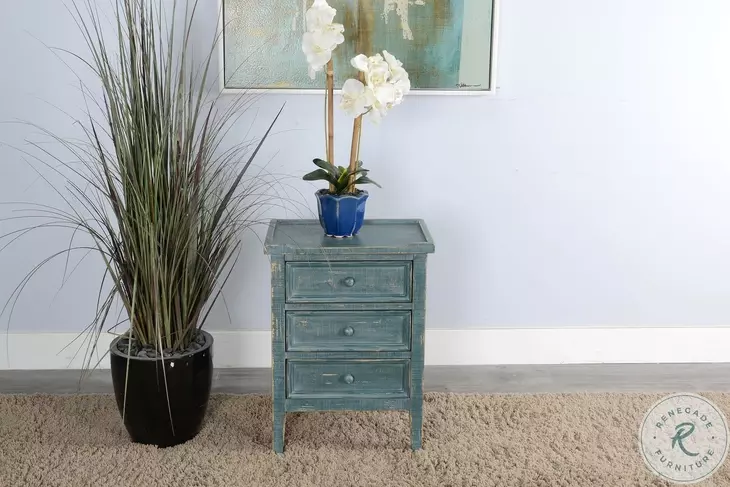 Seabright Green Rectangular End Table with Drawer