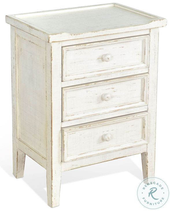 Seabright White Rectangular End Table with Drawer