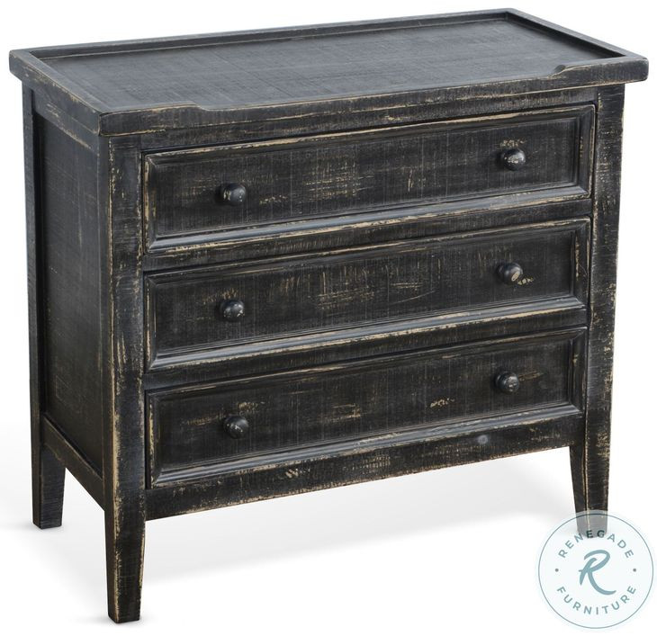 Hearthwood Haven Black Sand 3 Drawer Side Chest