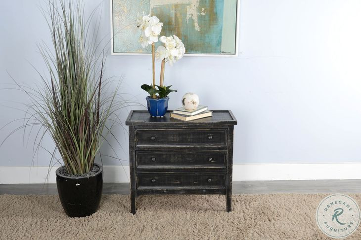 Hearthwood Haven Black Sand 3 Drawer Side Chest