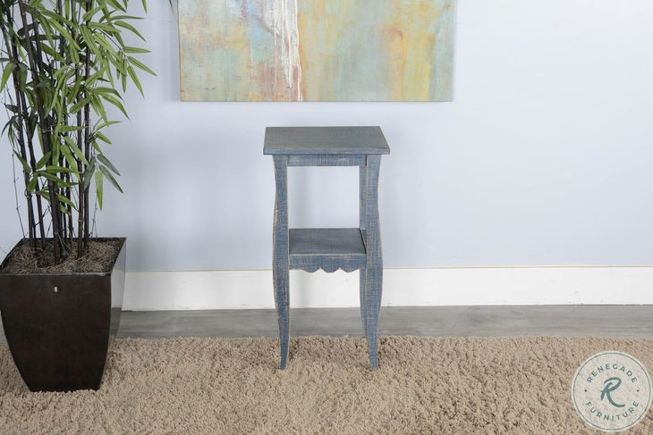 Seabright Blue Rectangular End Table