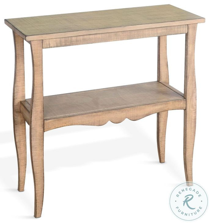 Autumn Echo Natural Beach Pebble 28" Rectangular Side Table