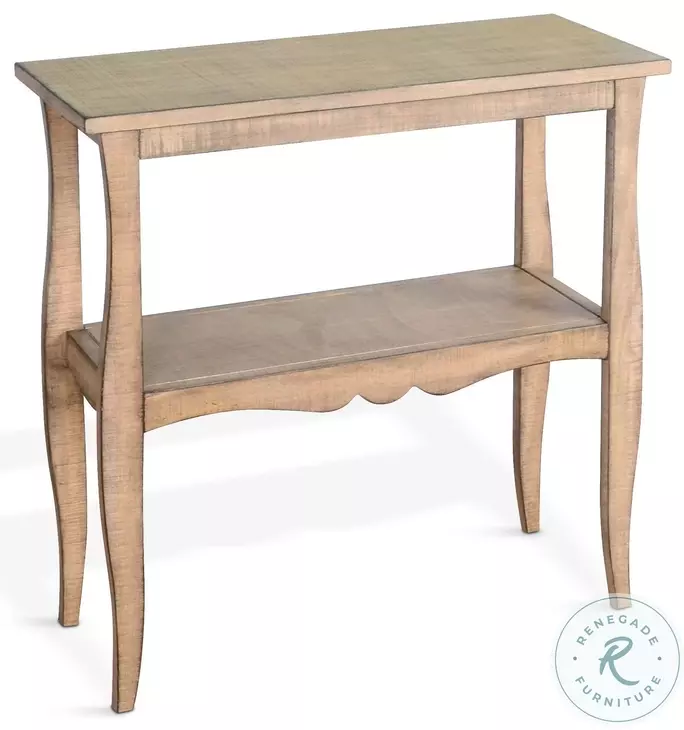 Autumn Echo Natural Beach Pebble 28" Rectangular Side Table