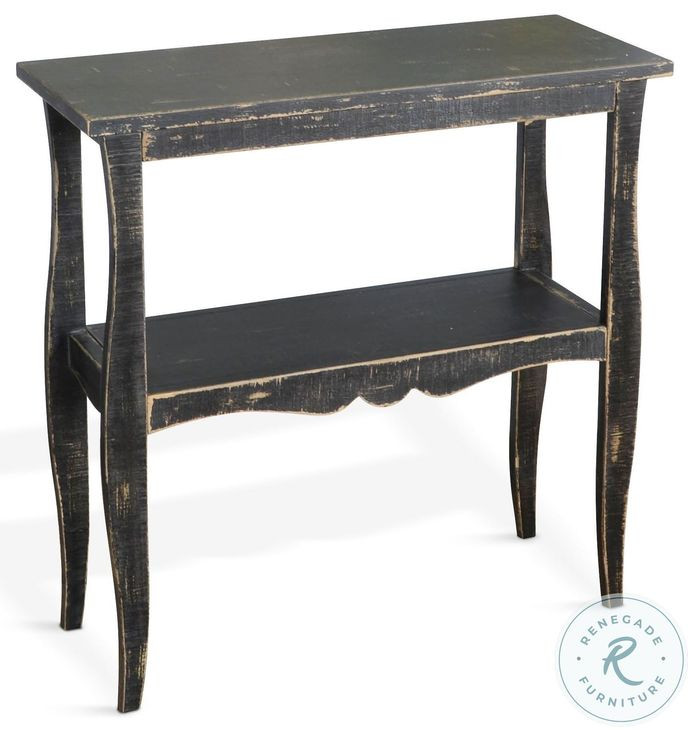 Cozy Luxe Black Sand 28" Rectangular Side Table