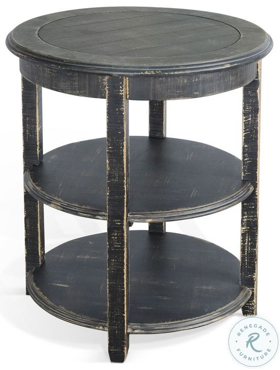 Seabright Black Round Side Table