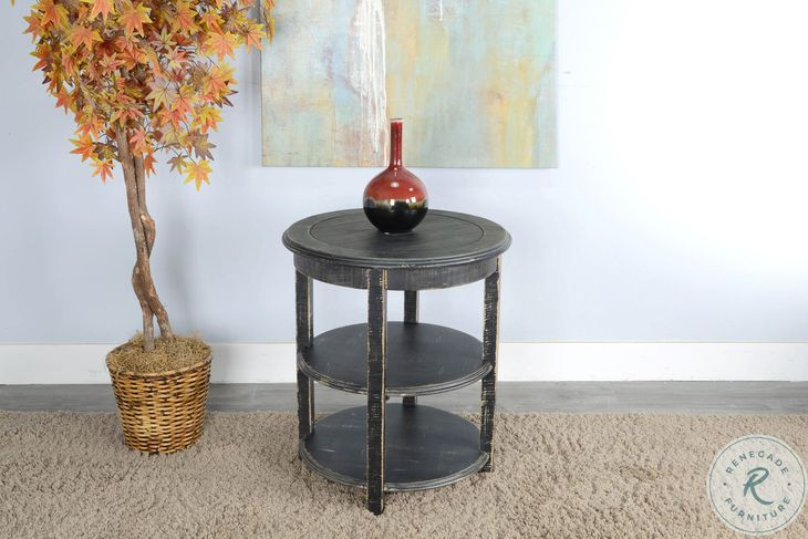Seabright Black Round Side Table