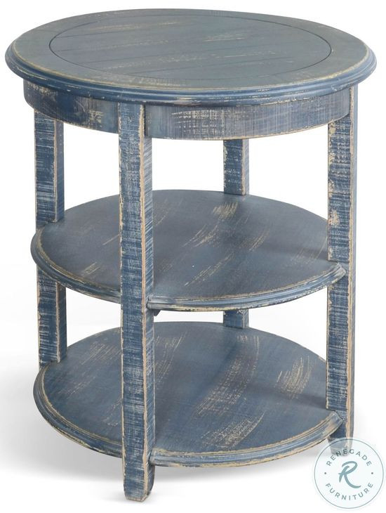 Seabright Blue Round Side Table
