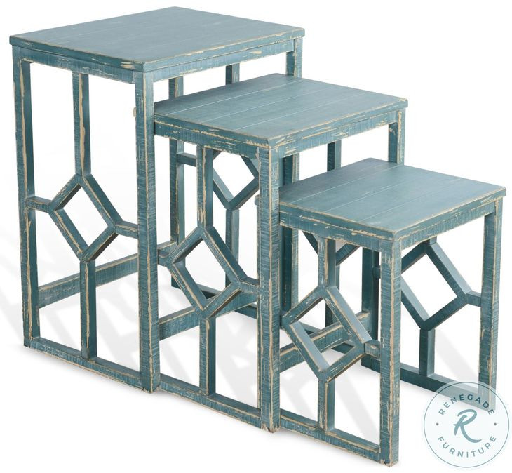 Seabright Green Square Nesting Table