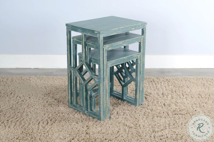 Seabright Green Square Nesting Table