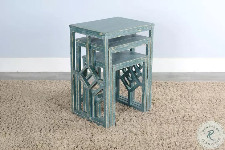 Seabright Green Square Nesting Table