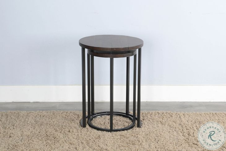 Havenstead Dark Brown 18" Round Nesting Table Set