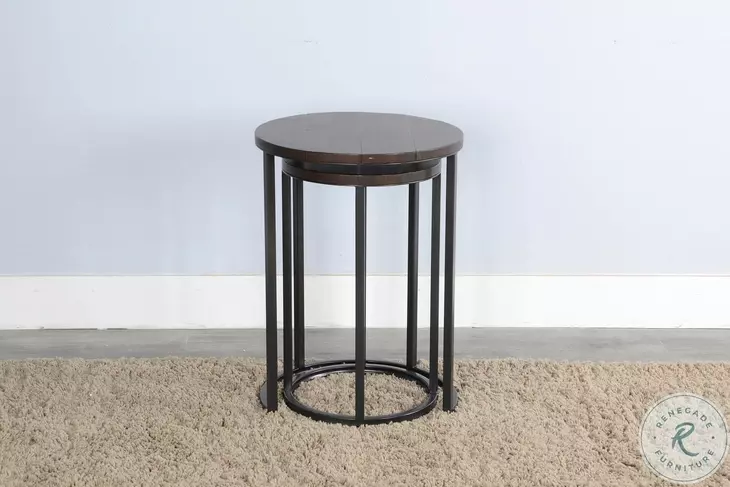 Havenstead Dark Brown 18" Round Nesting Table Set