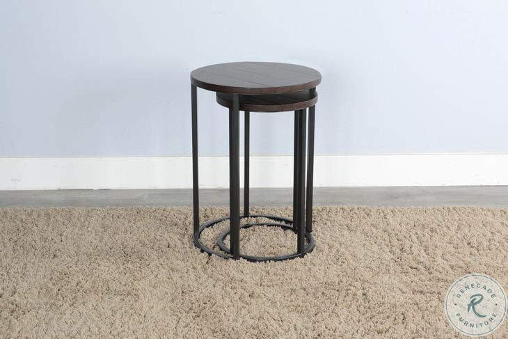 Havenstead Dark Brown 18" Round Nesting Table Set