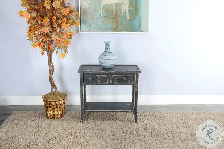Willow Nest Black Sand 33" Rectangular Side Table
