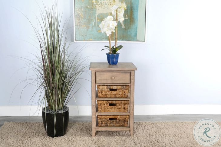 Cozy Luxe Natural Beach Pebble Rectangular Storage Table