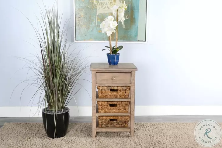 Cozy Luxe Natural Beach Pebble Rectangular Storage Table