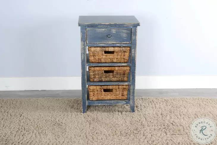 Seabright Blue 1 Drawer Storage Rack with Baskets