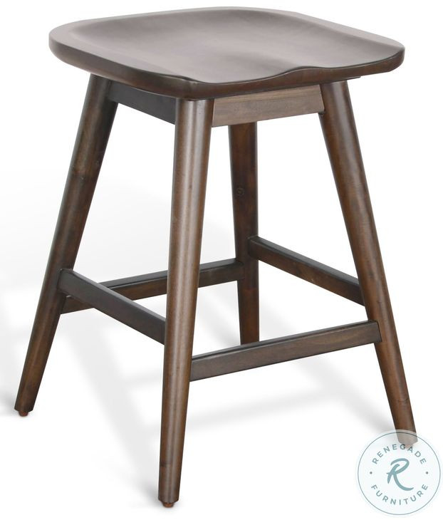 Autumn Echo Coffee Bean Saddle Seat Counter Height Stool
