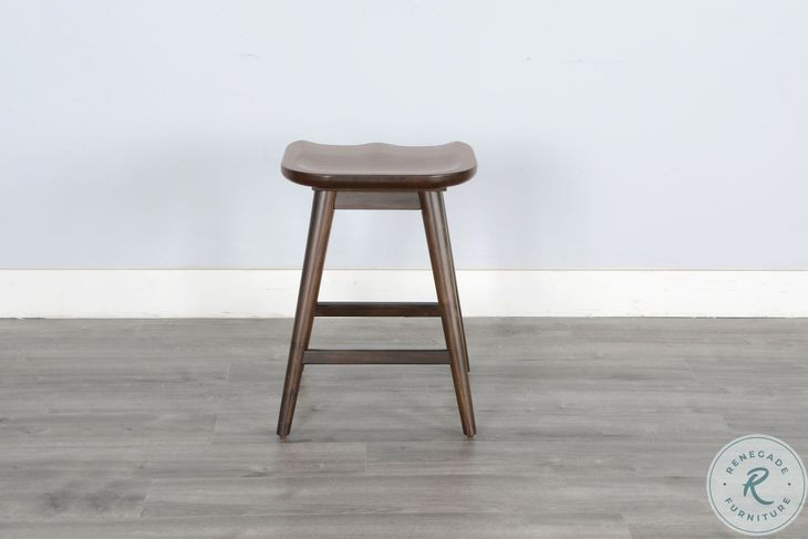Autumn Echo Coffee Bean Saddle Seat Counter Height Stool