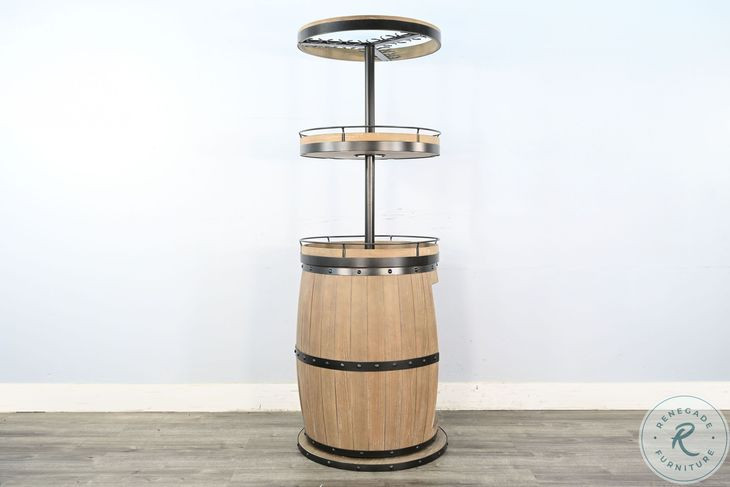 Hearthwood Haven Natural Swivel Barrel Bar