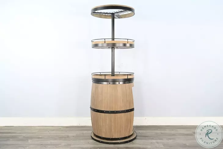 Hearthwood Haven Natural Swivel Barrel Bar